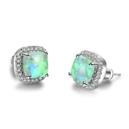 Luxury Female Yellow Pink Stone Earrings Fashion Silver Color Wedding Jewelry Vintage Double Stud Earrings For Women