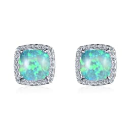 Luxury Female Yellow Pink Stone Earrings Fashion Silver Color Wedding Jewelry Vintage Double Stud Earrings For Women