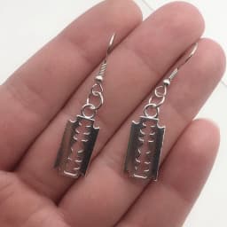 funny goth Punk Blade Earrings for Men Women Rock A Razor Blade Earrings e girl 90s grunge aros aesthetic accessories Jewelry