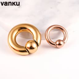 Vanku 2pcs Stainless Steel Ear Piercing Weights Stretcher Expander Ear Gauge Round Ball Closure Nose Septum Ring Jewelry