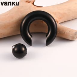 Vanku 2pcs Stainless Steel Ear Piercing Weights Stretcher Expander Ear Gauge Round Ball Closure Nose Septum Ring Jewelry