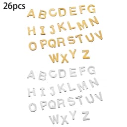 26/50pcs Stainless Steel Gold A-Z Letter Pendant Alphabet Charms Women Bracelet Earring For DIY Jewelry Pendant Making Supplies