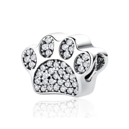Original 925 Sterling Silver Charms Dog Cat Paw Print Love Pendant Beads Fit Brand Bracelet Necklaces Diy Jewelry For Women