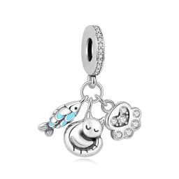 Original 925 Sterling Silver Charms Dog Cat Paw Print Love Pendant Beads Fit Brand Bracelet Necklaces Diy Jewelry For Women