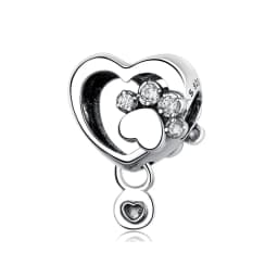 Original 925 Sterling Silver Charms Dog Cat Paw Print Love Pendant Beads Fit Brand Bracelet Necklaces Diy Jewelry For Women