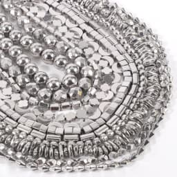 Natural Silver Color Hematite Stone Cylinder Irregular Loose Round Beads For DIY Jewelry Making Bracelet Earring Accessories