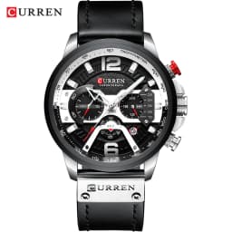 CURREN New Men's Casual Sports Chronograph Blue Top Brand Luxury Military Leather Watch Calendar Clock Relogio Masculino