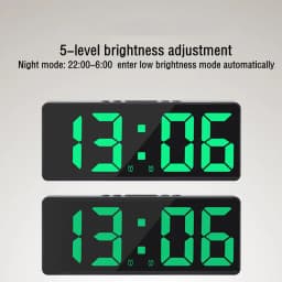 Acrylic/Mirror Digital Alarm Clock Voice Control (Powered By Battery) Table Clock Snooze Night Mode 12/24H Electronic LED Clocks