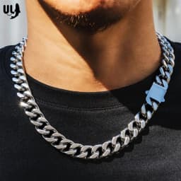 ULJ Punk Miami Cuban Link Men Hip Necklace 304 Stainless Steel Hip-Hop Female Male Bracelet Chain Ice Out Waterproof Jewelry