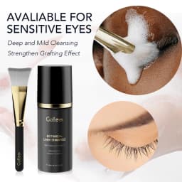 Gollee Eyelash 100ml Foam Cleaner for Clean Lashes Non-Irritating with Soft Brush Shampoo Eye Extension Clean Gentle Makeup Tool