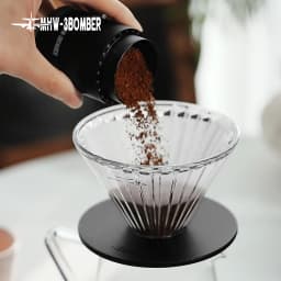 MHW-3BOMBER Glass Coffee Filter Cups and Espresso Filter Paper Set Reusable Cone Pour Over Coffee Dripper Filters Accessorie