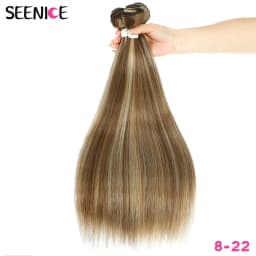 Straight Hair Bundles Synthetic Natural Hair Weaving Brown 613 Bundles Hair Extensions Ombre Red Blonde Weave Long Fake Hair