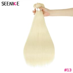 Straight Hair Bundles Synthetic Natural Hair Weaving Brown 613 Bundles Hair Extensions Ombre Red Blonde Weave Long Fake Hair