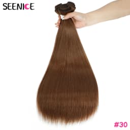 Straight Hair Bundles Synthetic Natural Hair Weaving Brown 613 Bundles Hair Extensions Ombre Red Blonde Weave Long Fake Hair
