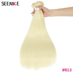 Straight Hair Bundles Synthetic Natural Hair Weaving Brown 613 Bundles Hair Extensions Ombre Red Blonde Weave Long Fake Hair