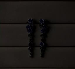 Huitan Vintage Enamel Flower Dangle Earrings Women Temperament Blue Trumpet Flower Long Earrings Wedding Party Aesthetic Jewelry