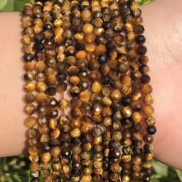 Wholesale 2/3/4mm Natural Stone Amethyst Tiger Eye Tourmaline Zircon Cut Angle Spacing Beads DIY Men's And Women's Bracelet