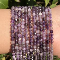Wholesale 2/3/4mm Natural Stone Amethyst Tiger Eye Tourmaline Zircon Cut Angle Spacing Beads DIY Men's And Women's Bracelet