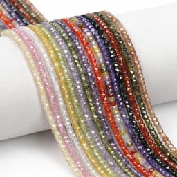 Wholesale 2/3/4mm Natural Stone Amethyst Tiger Eye Tourmaline Zircon Cut Angle Spacing Beads DIY Men's And Women's Bracelet