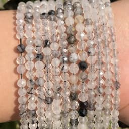 Wholesale 2/3/4mm Natural Stone Amethyst Tiger Eye Tourmaline Zircon Cut Angle Spacing Beads DIY Men's And Women's Bracelet