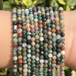 Wholesale 2/3/4mm Natural Stone Amethyst Tiger Eye Tourmaline Zircon Cut Angle Spacing Beads DIY Men's And Women's Bracelet