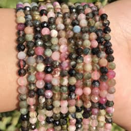 Wholesale 2/3/4mm Natural Stone Amethyst Tiger Eye Tourmaline Zircon Cut Angle Spacing Beads DIY Men's And Women's Bracelet