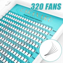 Lakanaku 320 Fans Premade Volume Fans 3D 4D 5D 6D Soft Cashmere Matte Eyelashes Large Capacity Cilios Individual Lash Extension