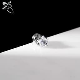 ZS 1 Piece Magnetic Clip-on Earrings Star Heart Shape CZ Crystal Ear Clip No Piercing Ear Stud No Pierced Earring Jewelry 4-8MM
