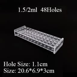 0.2/0.5/1.5/2/5/7/10/15/20/25/50/100ml 24/48/40/96 Holes Storage Plate Organic Glass PMMA Laboratory Centrifuge Tube Rack Holder
