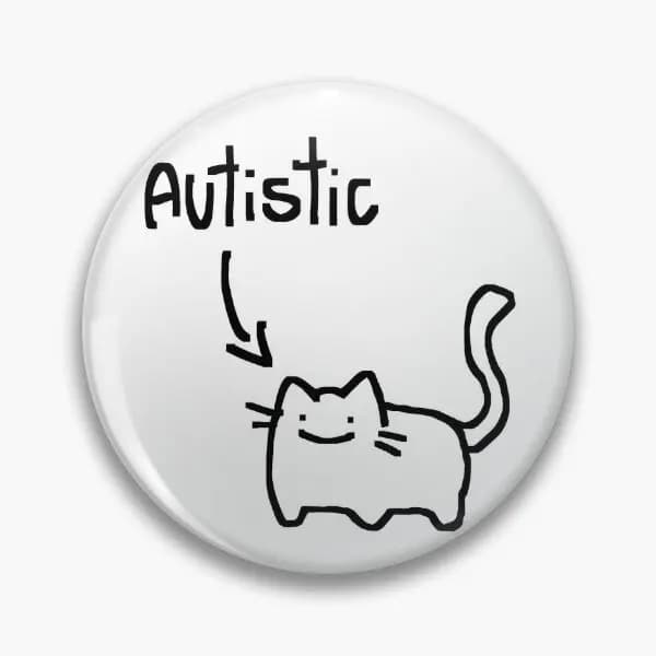 Autistic Cat Soft Button Pin Lover Cartoon Gift Funny Fashion Badge Hat Cute Metal Decor Collar Jewelry Women Clothes Lapel