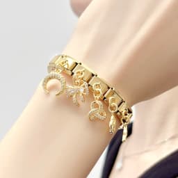 Hapiship Bracelet Daisy Animal Bowknot Crown Moon Dazzling CZ Italian Charm Links Fit 9mm Bracelet Jewelry DIY Making DJ611