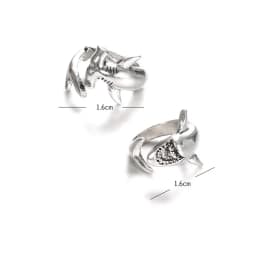 Vintage Shark Statement Rings For Men Women Adjustable Open Mouth Ring Jewelry Gift For Friends