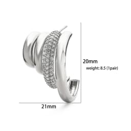 HECHENG, Modern Jewelry Brass Zircon Hoop Earrings New Trend Hot Selling Gold Color Fashion Drop Earrings For Women