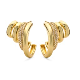 HECHENG, Modern Jewelry Brass Zircon Hoop Earrings New Trend Hot Selling Gold Color Fashion Drop Earrings For Women