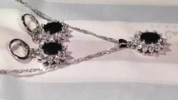 Elegant Princess Wedding Engagement Necklace Earrings  Jewelry Sets 925 Sterling Silver Color Cubic Zirconia Crystal Gifts