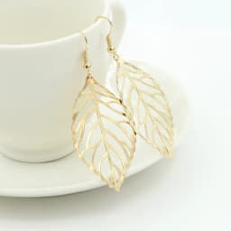 Brief Hollow Out Leaves Drop Earrings for Women Vintage Silver Golden Color Dangle Earrings Hook Jewelry Trendy Ear Accessories