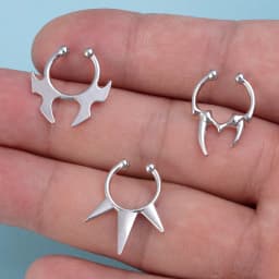 1-3pcs Fake Clip on Nose Rings Hoop Septum Non Piercing Nose Cuff Stainless Steel Horseshoe Punk for Men Women Body Jewelry