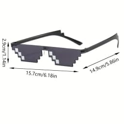 2Pcs Mosaic Sunglasses Cool Party Vintage Shades Eyewear For Men Pixelated Sunglasses Funny Women Glasses