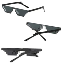 2Pcs Mosaic Sunglasses Cool Party Vintage Shades Eyewear For Men Pixelated Sunglasses Funny Women Glasses