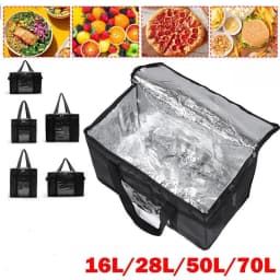 70L Insulated Thermal Cooler Bag Insulation To Keep Cold Large Capacity Portable Lunch Bag Zip Picnic Camping Tin Foil Food Bags