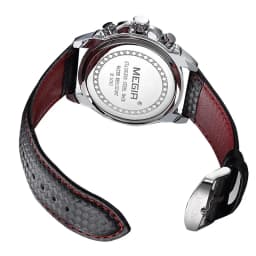 MEGIR Fashion Man's Quartz Analog Wristwatch Brand Waterproof Luxury Leather Watches for Men Casual Black Watch Male 1010