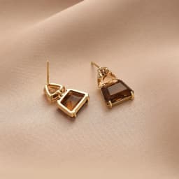 Geometric Trapezoidal Crystal Drop Earrings For Women Vintage Korean Fashion Jewelry Wedding Party Girl Elegance