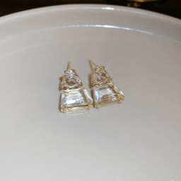 Geometric Trapezoidal Crystal Drop Earrings For Women Vintage Korean Fashion Jewelry Wedding Party Girl Elegance