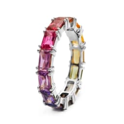 Xuan Rainbow Color Women's Ring Simple Fashion Light Luxury Attending Ball Accessories Daily Wearing  Jewelry Wholesale