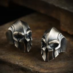 Europe and America Retro Punk Spartan Warrior Mask Mens Open Rings for Classic Male Warrior Helmet Ring Hip Hop Party Jewelry