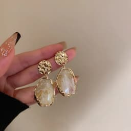 New Fashion Earrings Zircon Square Stone Earrings Vintage Gold Color Small Earrings for Women Jewelry Accessorries