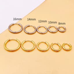 1Pair Punk Stainless Steel Round Circle Hoop Earrings For Men Women Not Fade Ear Rings Hip Hop Male Jewelry