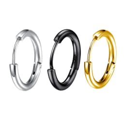 1Pair Punk Stainless Steel Round Circle Hoop Earrings For Men Women Not Fade Ear Rings Hip Hop Male Jewelry