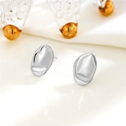 Simple Smooth Irregular Light Luxury Gold Color Earrings For Woman Korean Fashion Jewelry Goth Party Girls Unusual Accessory