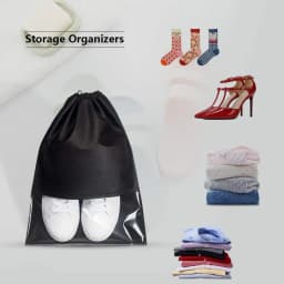 5/10PCS Travel Shoe Bags Portable Shoes Bag with Drawstring Non-Woven Fabric Shoe Storage Bags Dustproof Clothes Shoe Organizer